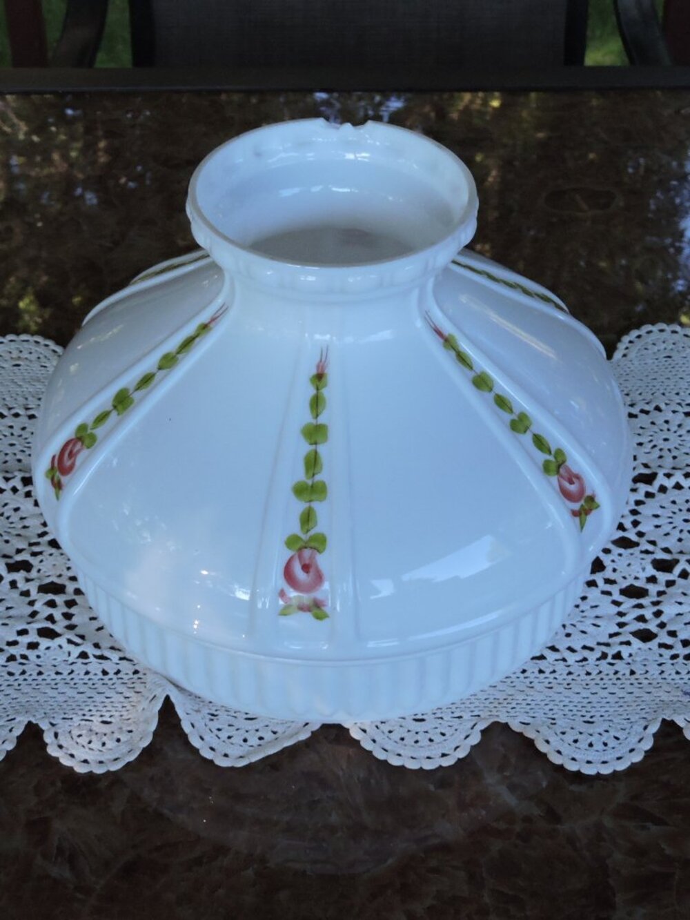 Vintage Aladdin - Coleman 10" Milk Glass Lamp Shade - Chipped Top Rim